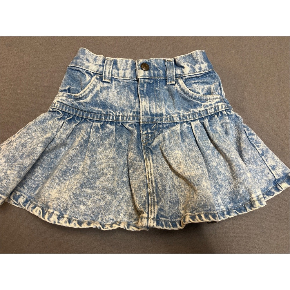 Vtg 80s 90s Levis Acid Washed Denim Skirt 4T Made in USA